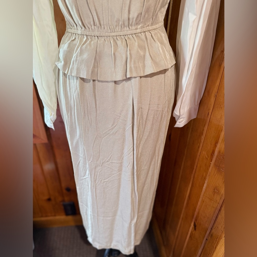 Vintage Miss Scarlet size 6 Elegant Cream‎ Button-Up Dress - Picture 9 of 12